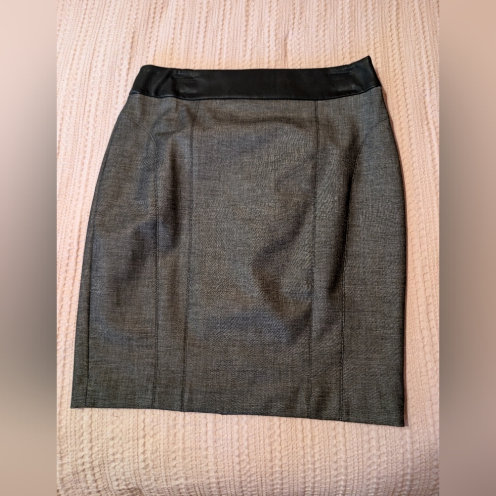 Express Gray Pencil Skirt Knee-Length Work